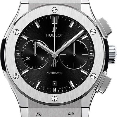 Hublot Classic Fusion Chronograph Titanium Black Dial Men 45mm