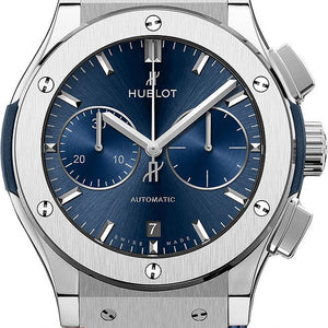 Hublot Classic Fusion Chronograph Titanium Blue Dial Men 45mm