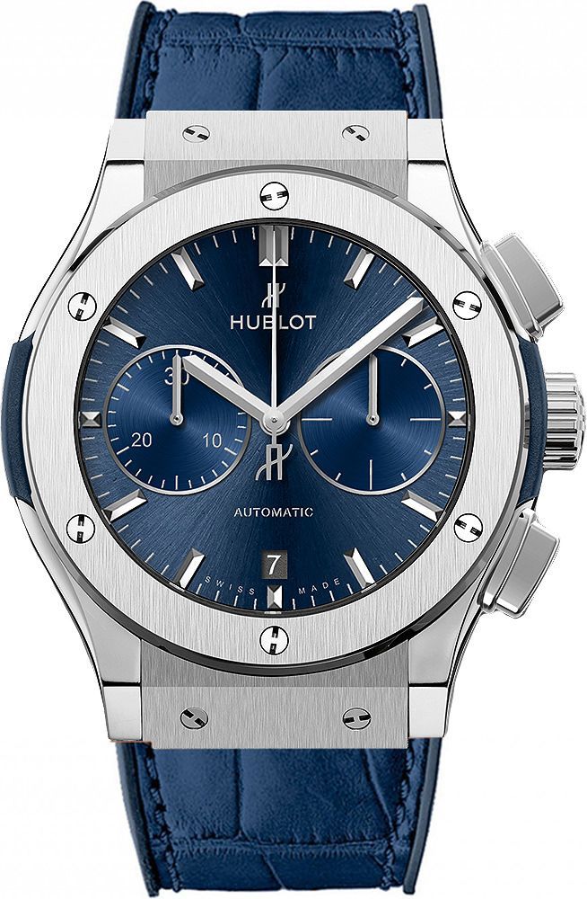Hublot Classic Fusion Chronograph Titanium Blue Dial Men 45mm