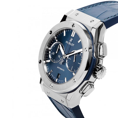 Hublot Classic Fusion Chronograph Titanium Blue Dial Men 45mm