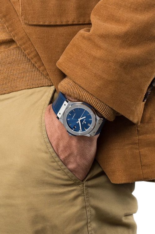 Hublot Classic Fusion Titanium Blue Dial Men 45mm