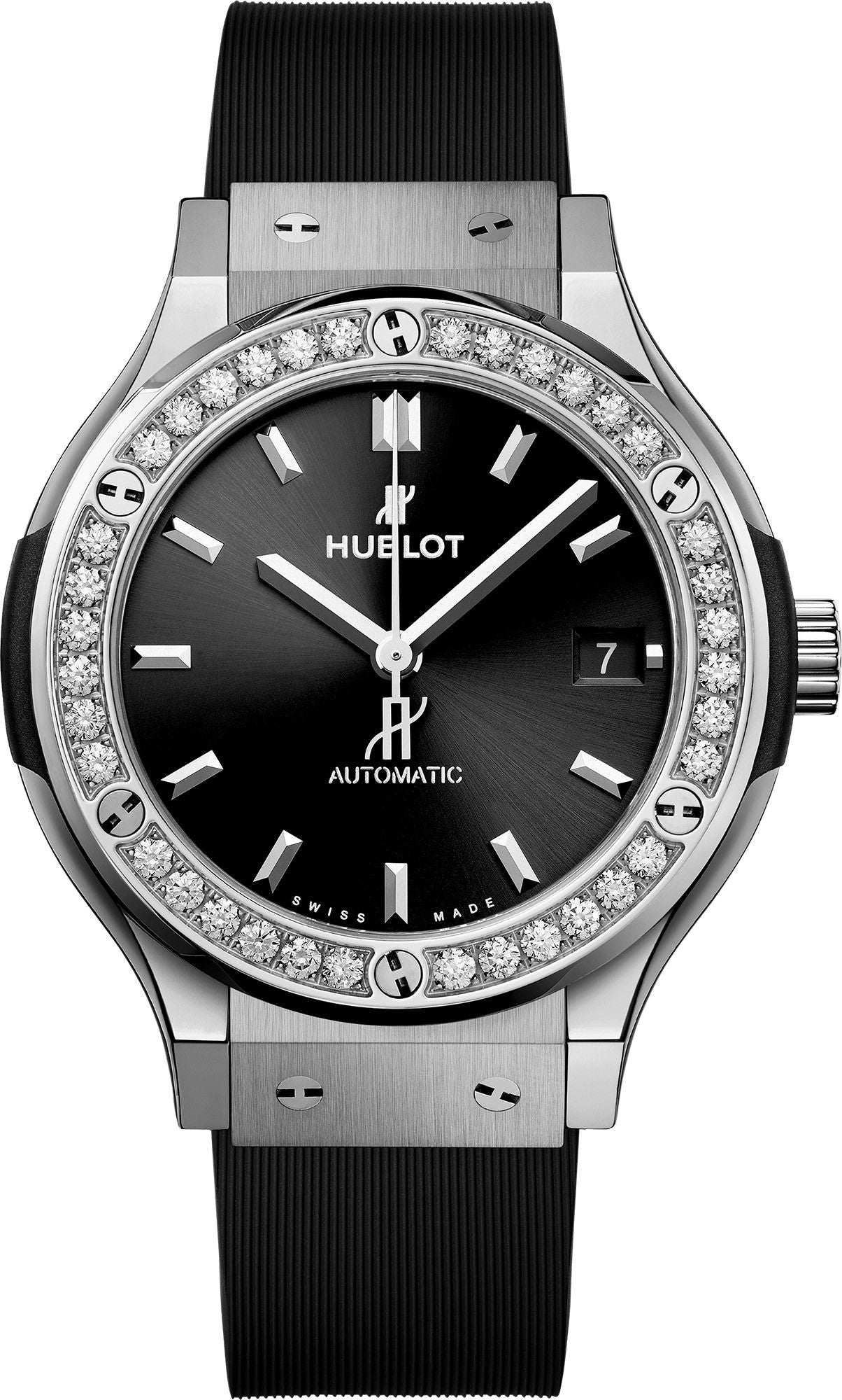 Hublot Classic Fusion Titanium Diamonds Black Dial Men 38mm