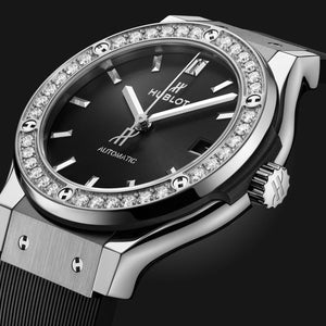 Hublot Classic Fusion Titanium Diamonds Black Dial Men 38mm
