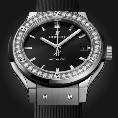 Hublot Classic Fusion Titanium Diamonds Black Dial Men 38mm