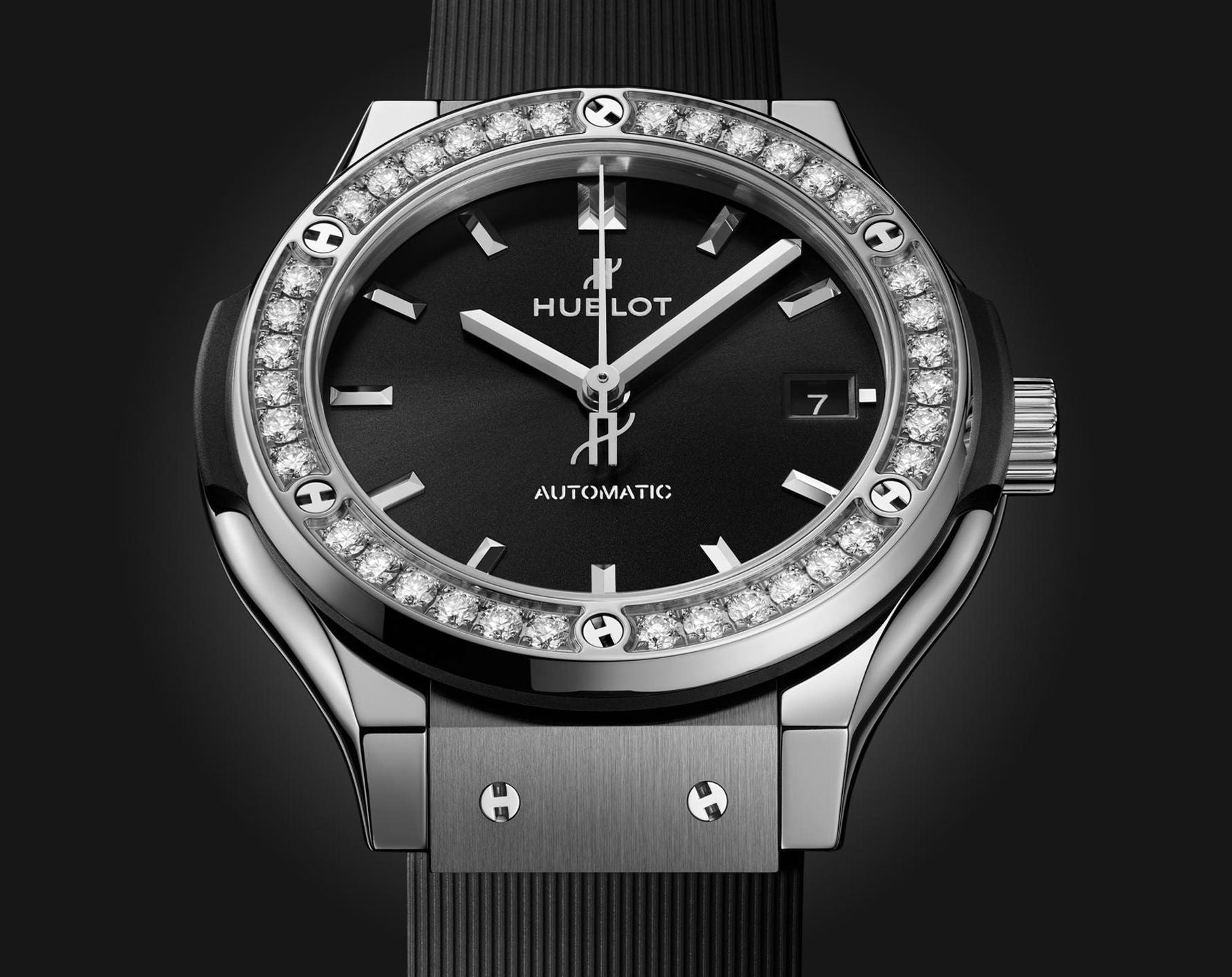 Hublot Classic Fusion Titanium Diamonds Black Dial Men 38mm