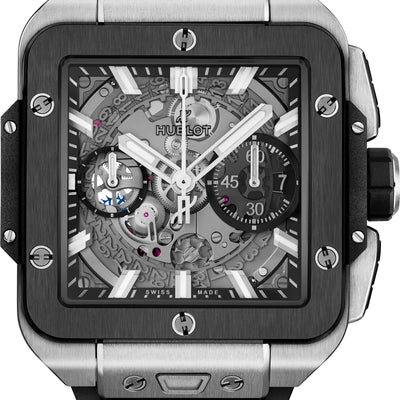 Hublot Square Bang Unico Titanium Ceramic Skeleton Dial Men 42mm