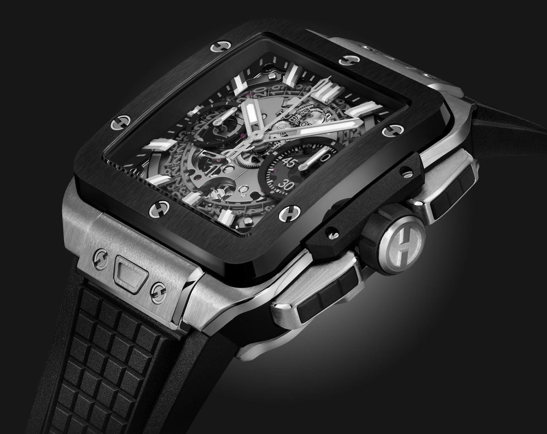 Hublot Square Bang Unico Titanium Ceramic Skeleton Dial Men 42mm
