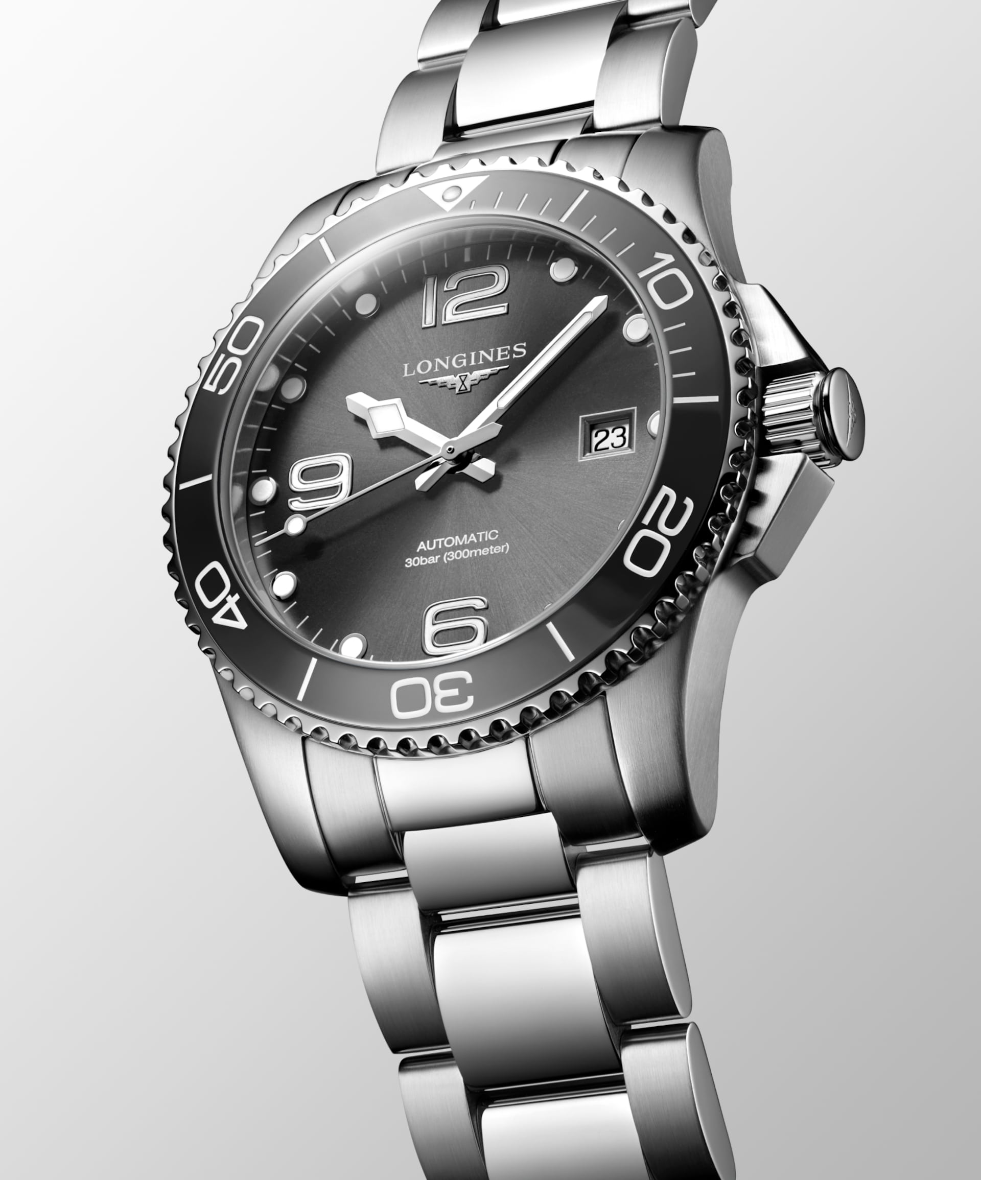 Longines Hydroconquest Sunray Grey Dial Men 41MM