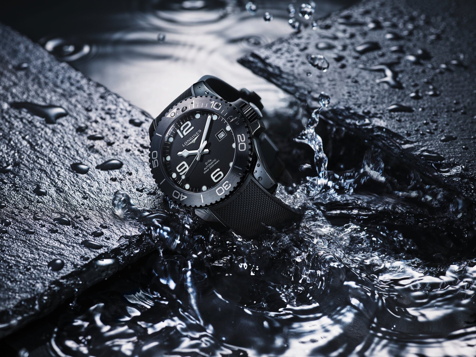 Longines Hydroconquest Matt Black Dial Men 43mm