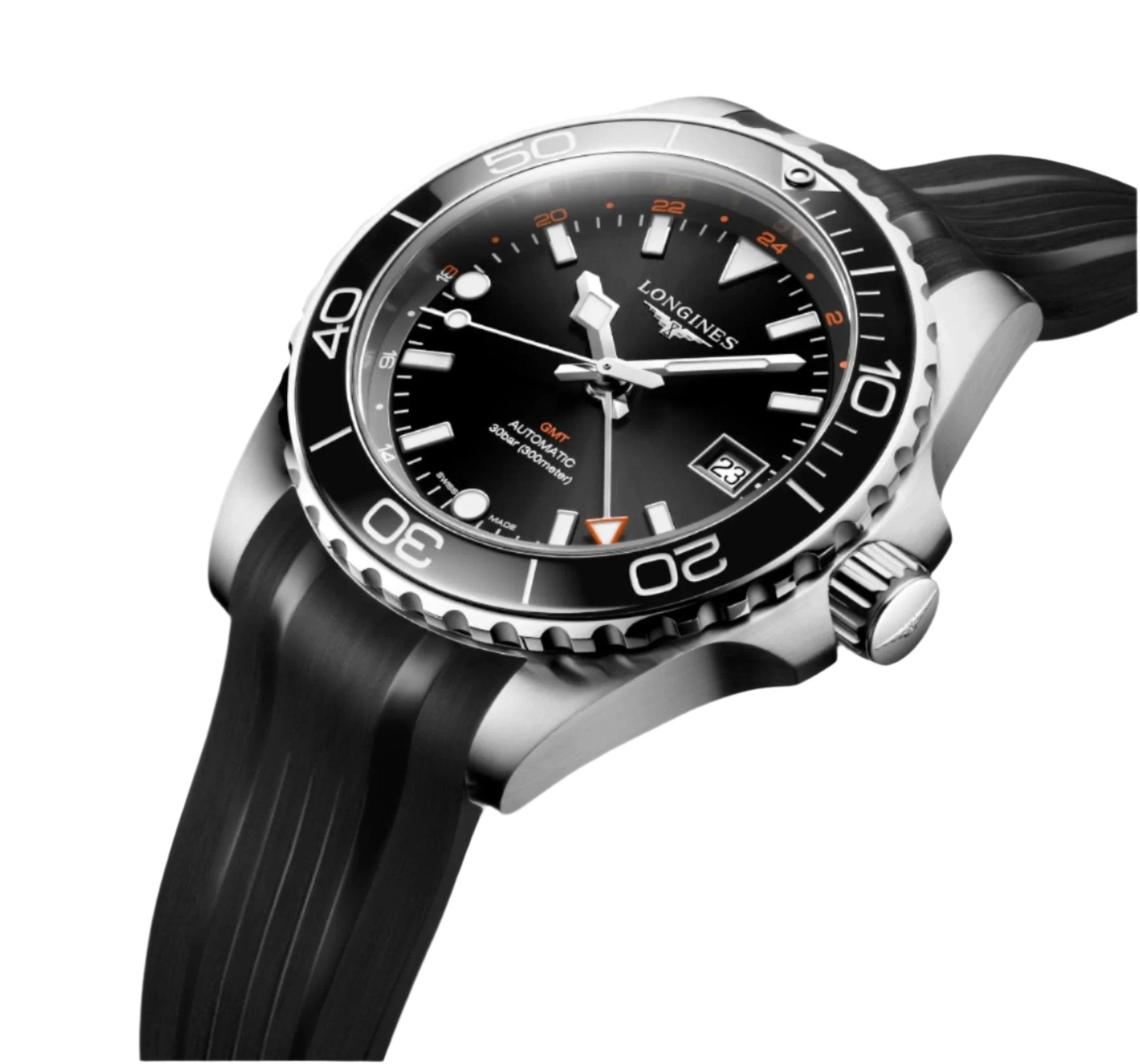 Longines Hydroconquest Gmt Sunray Black Dial Men 41mm