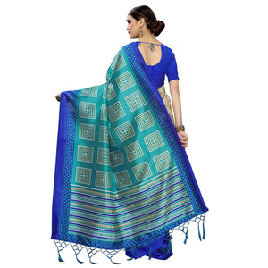 Hypnotic Beige-Rama Green Colored Casual Printed Art Silk Saree
