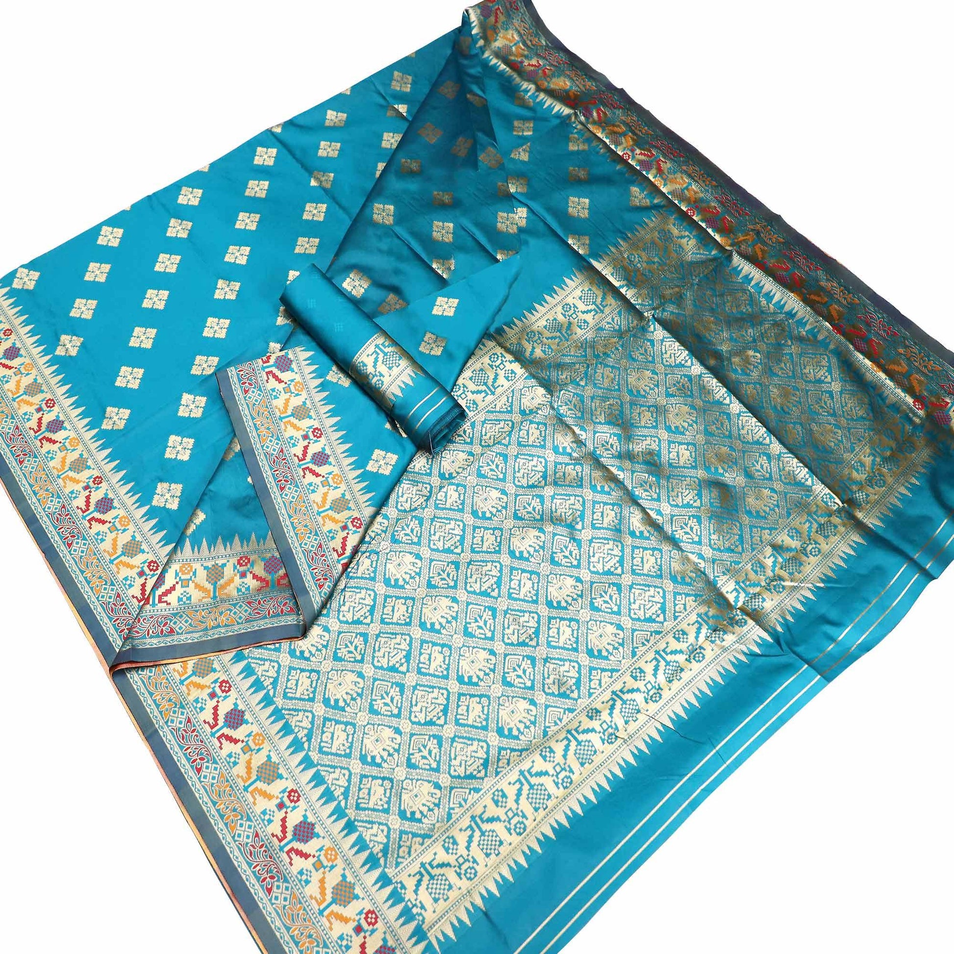 Hypnotic Blue Colored Festive Wear Woven Banarasi Silk Saree