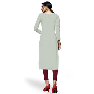 Hypnotic Light Green Colored Partywear Embroidered Cotton Dress Material