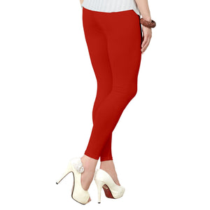 Hypnotic Red Colored Casual Wear Ankle Length Leggings