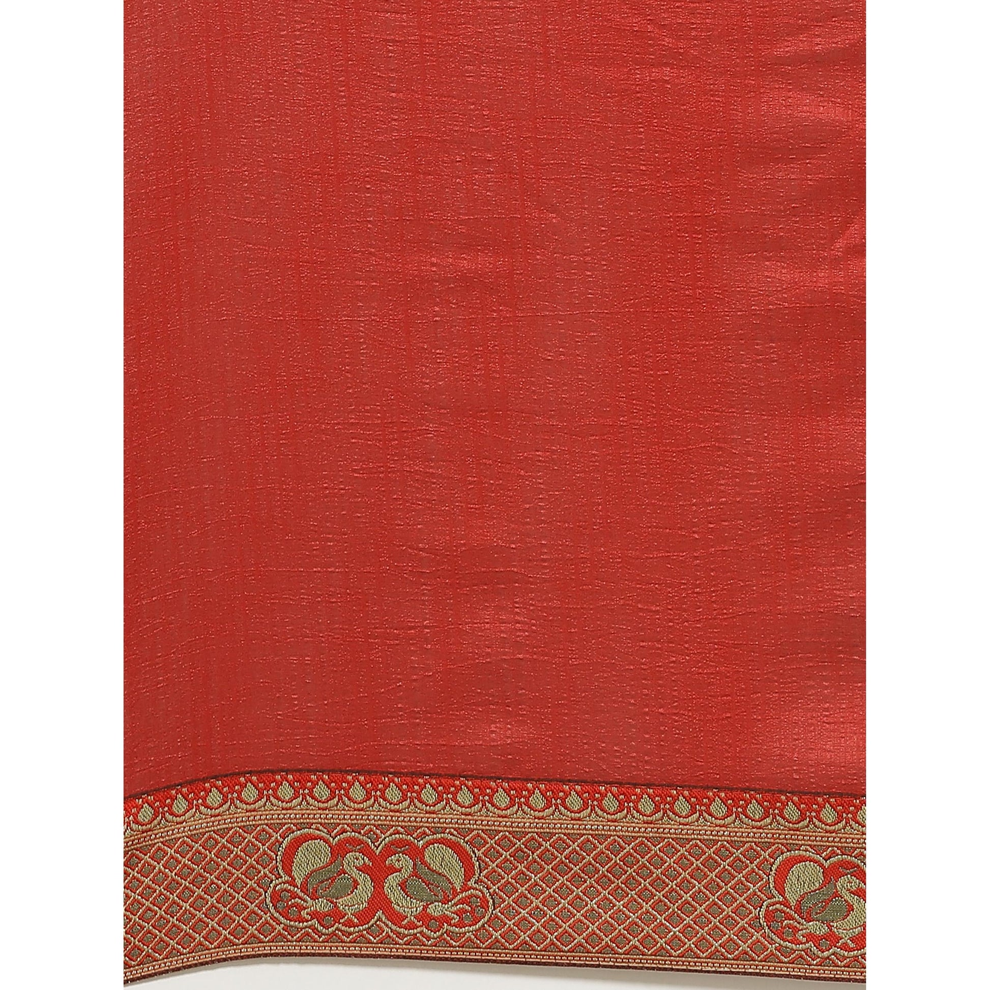 Hypnotic Red Colored Festive Woven Silk Blend Saree