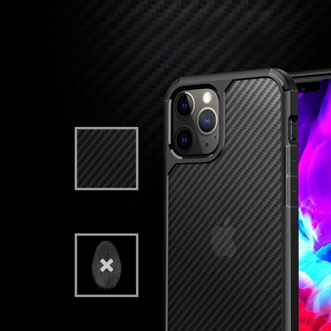 iPhone 12 Opaque Matte Carbon Fiber TPU Armor Case