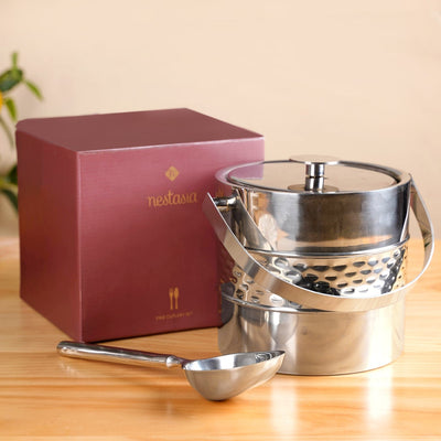 Robust Stainless Steel Ice Bucket With Scoop Shovel 2200ml