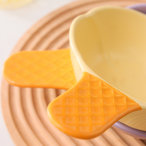 Set Of 4 Ceramic Ice Cream Bowls 400ml