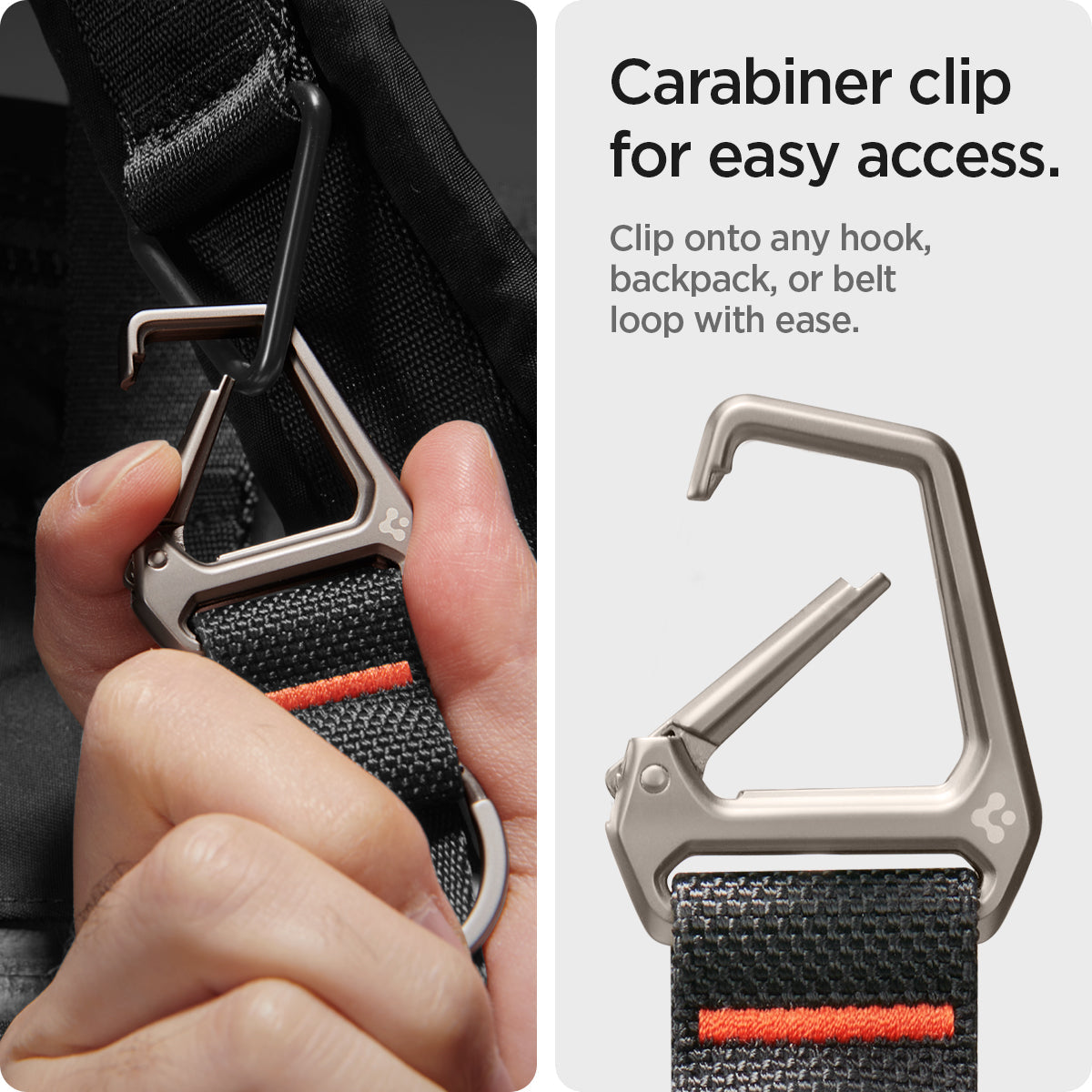 Carabiner Black Strap + Key Ring