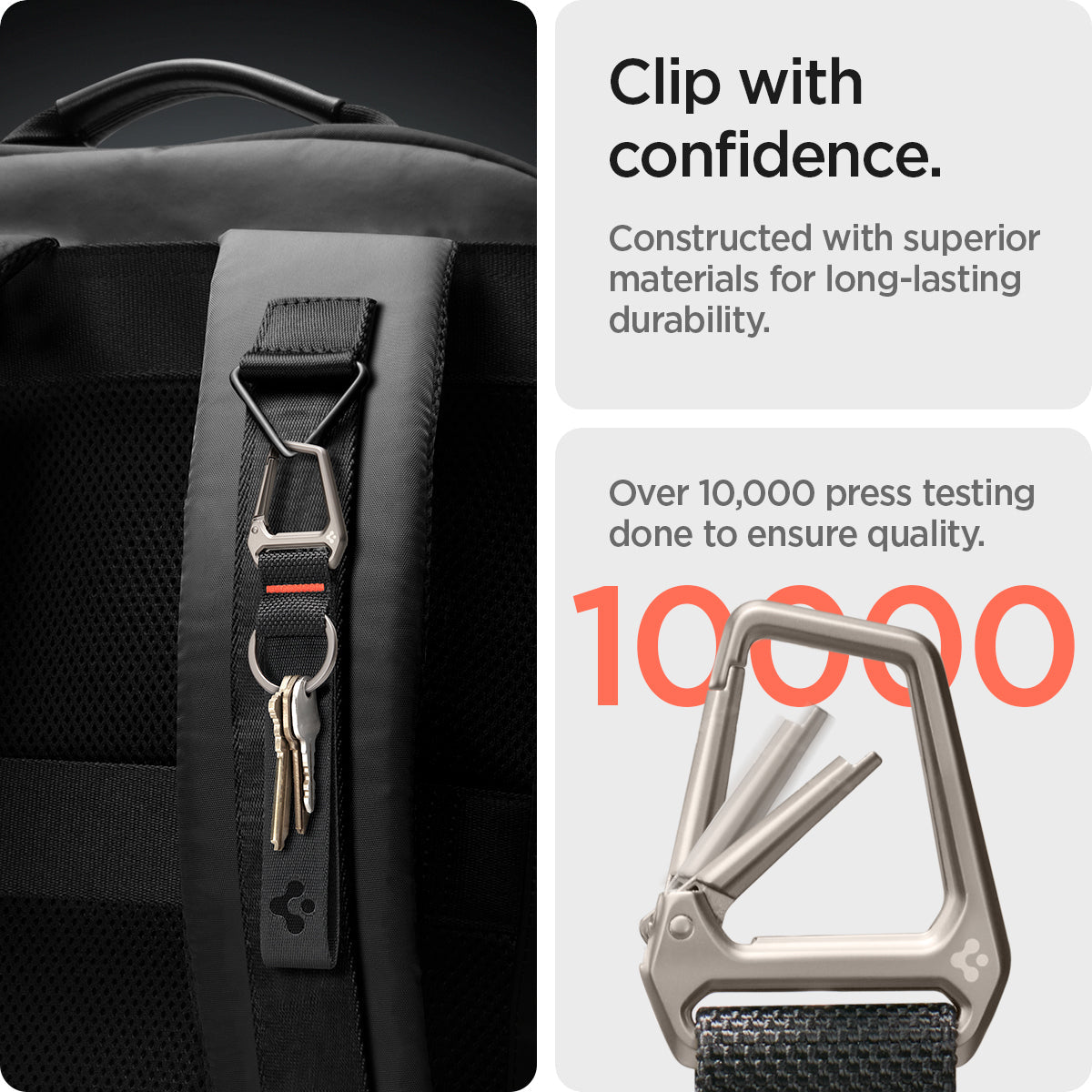 Carabiner Black Strap + Key Ring