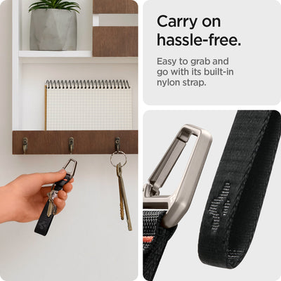 Carabiner Black Strap + Key Ring