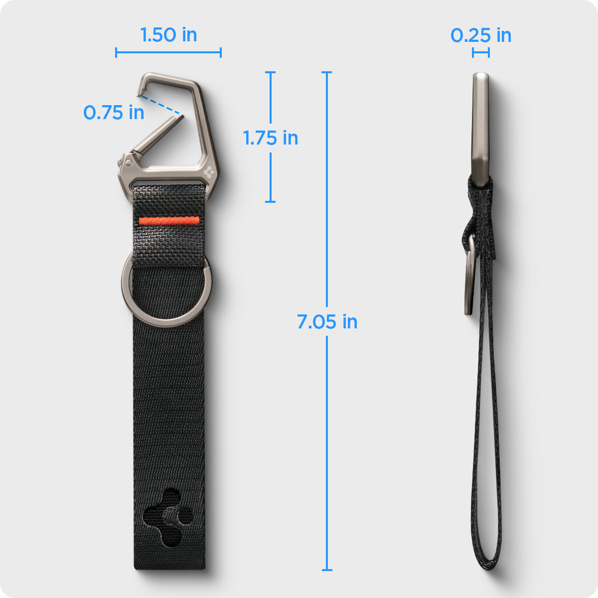 Carabiner Black Strap + Key Ring