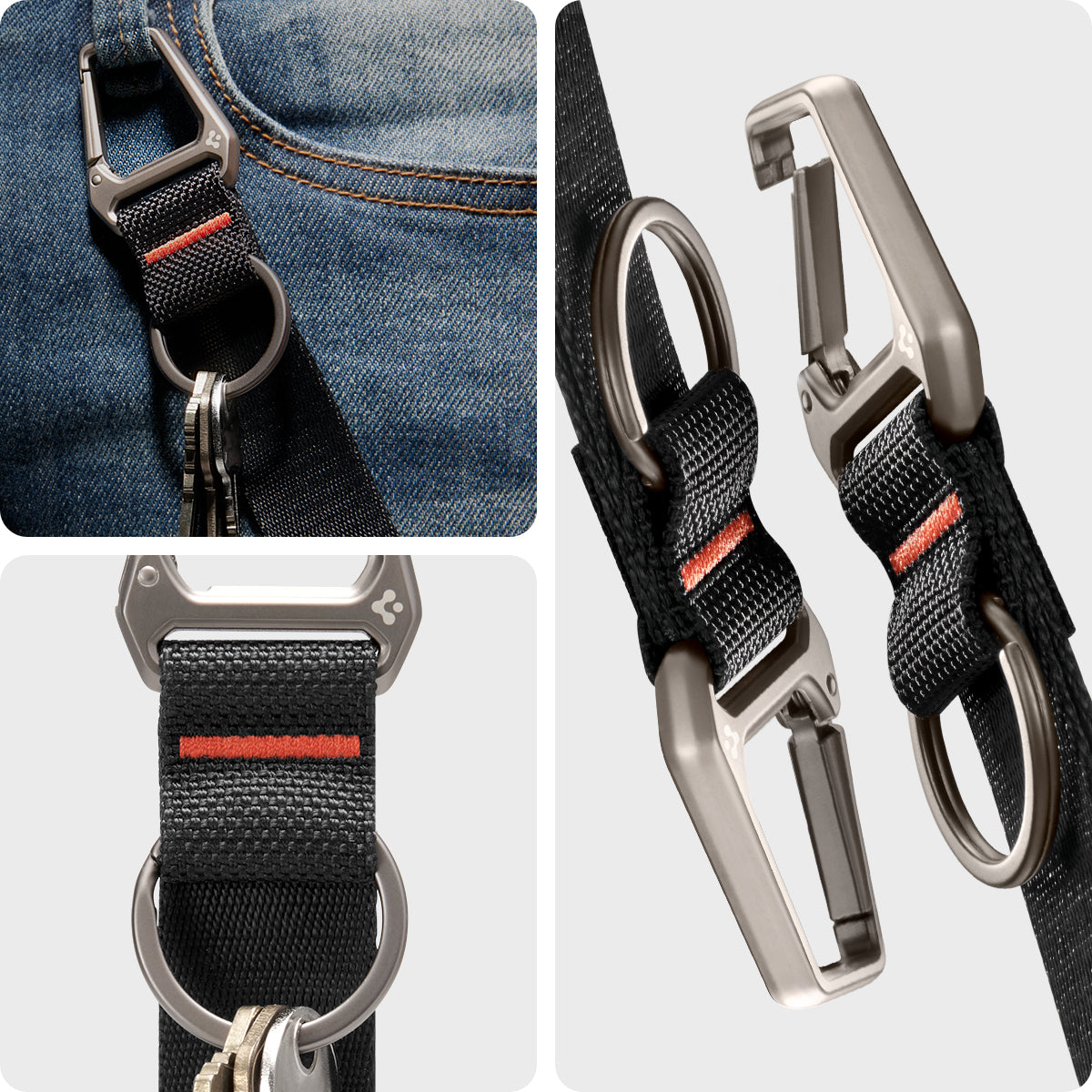 Carabiner Black Strap + Key Ring