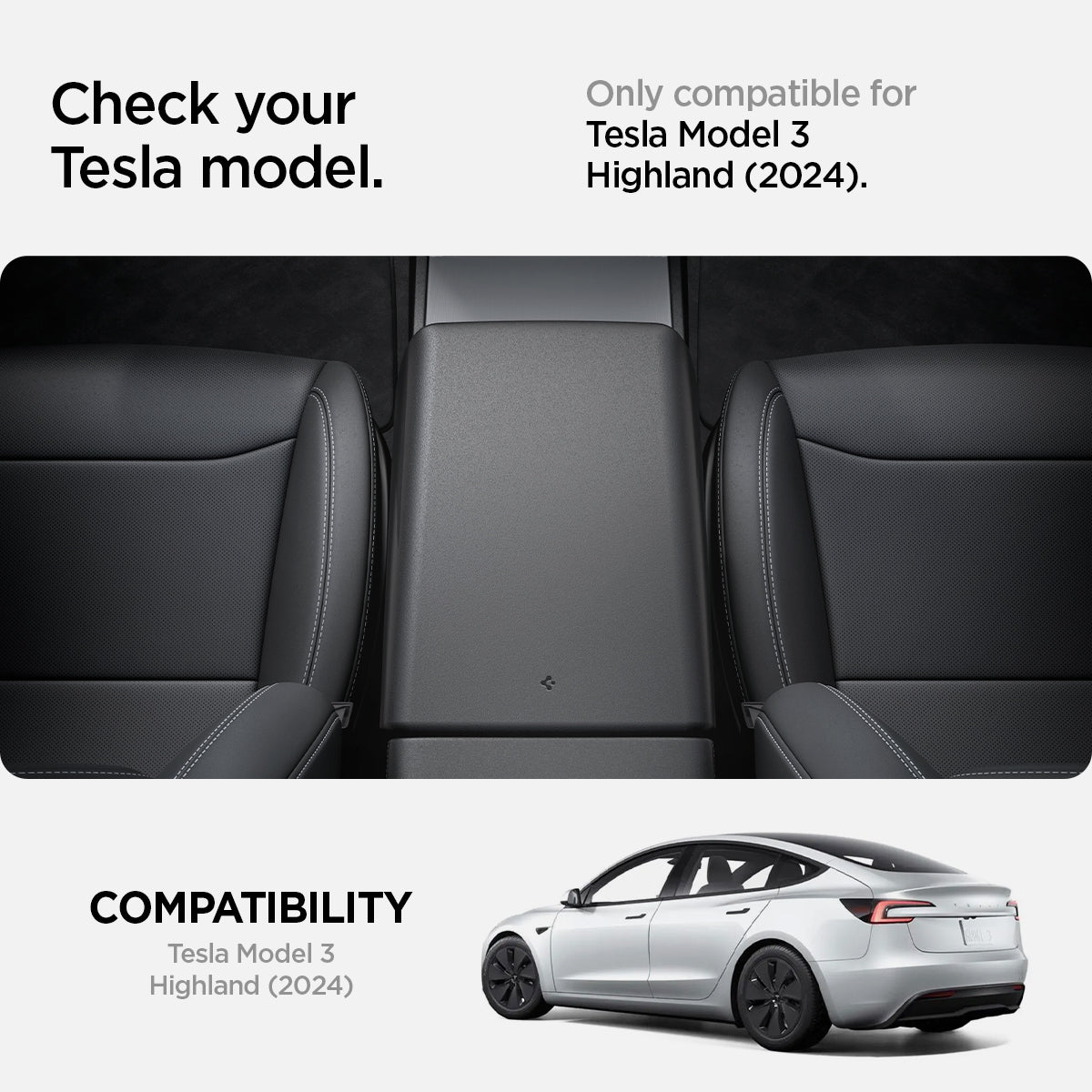 Tesla Model 3 Highland - Armrest Cover | TO240H