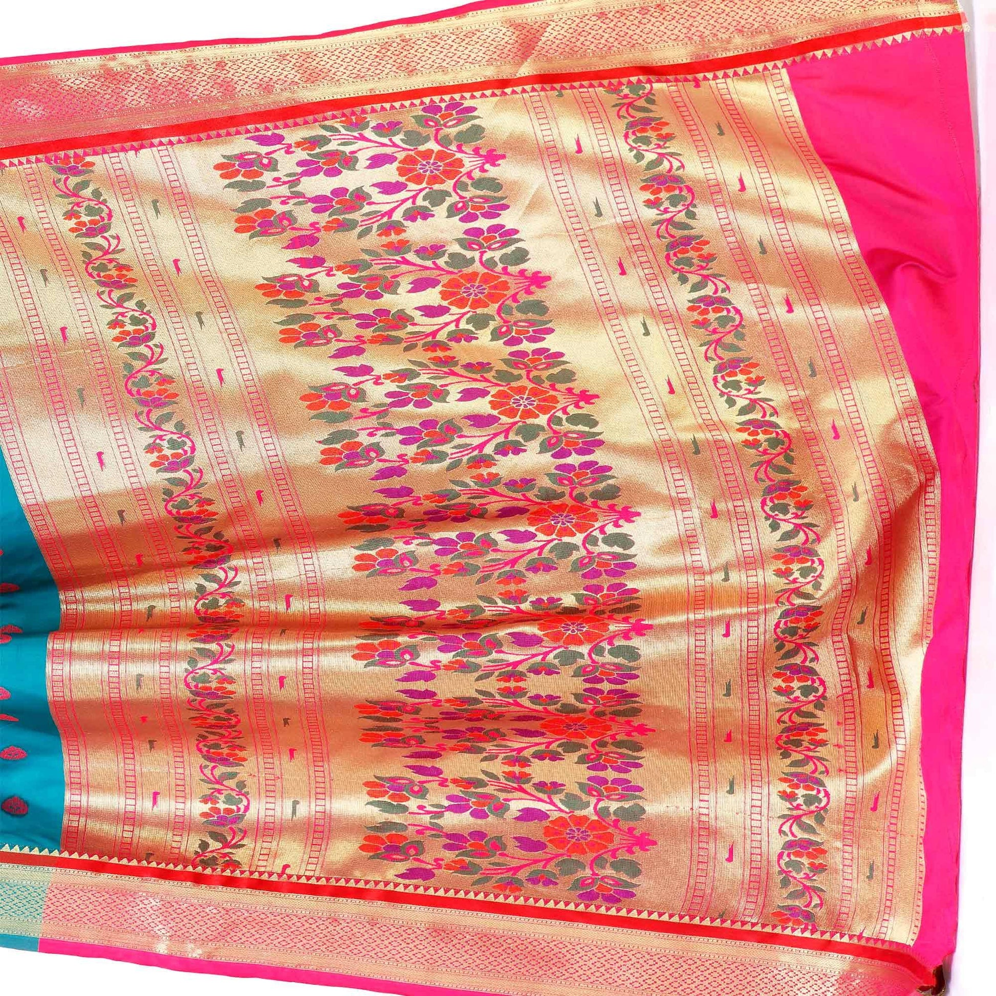 Ideal Blue Colored Festive Wear Woven Banarasi Art Silk Saree With Paithani Pallu