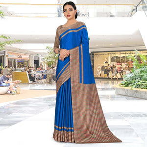 Ideal Blue Coloured Casual Wear Printed Crepe Saree