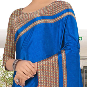 Ideal Blue Coloured Casual Wear Printed Crepe Saree