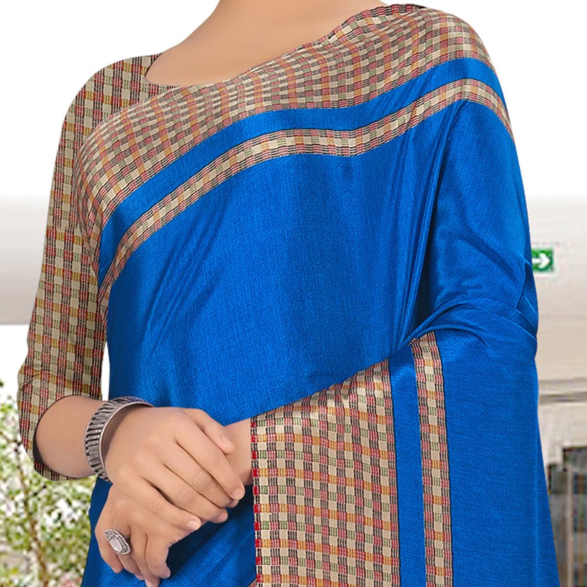 Ideal Blue Coloured Casual Wear Printed Crepe Saree