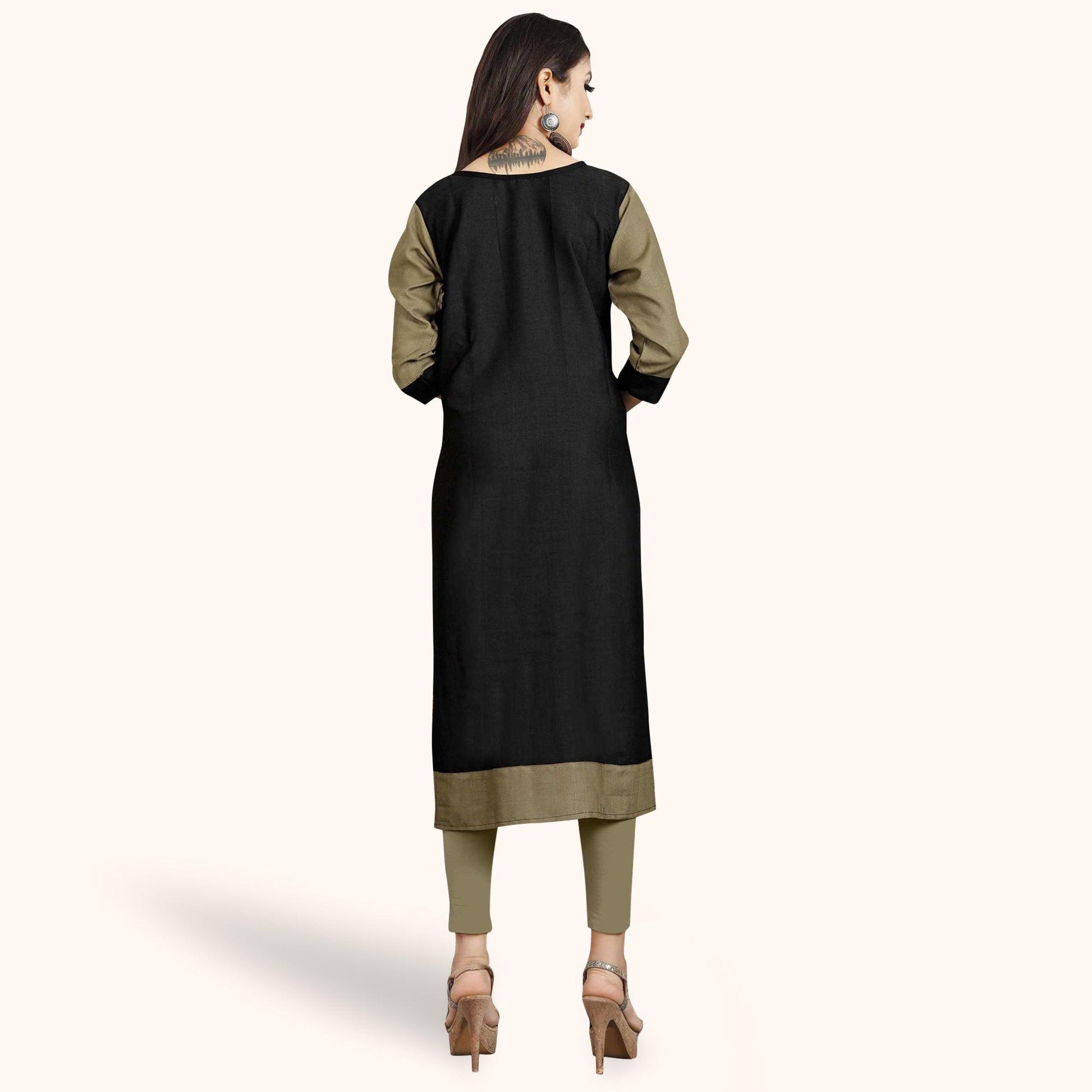 Ideal Light Coffee Colored Casual Printed Rayon Kurti
