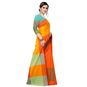 Ideal Mustard Yellow Colored Festive Wear Woven Sana Silk Saree