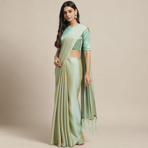 Ideal Olive Colored Casual Wear Printed Poly Georgette Saree