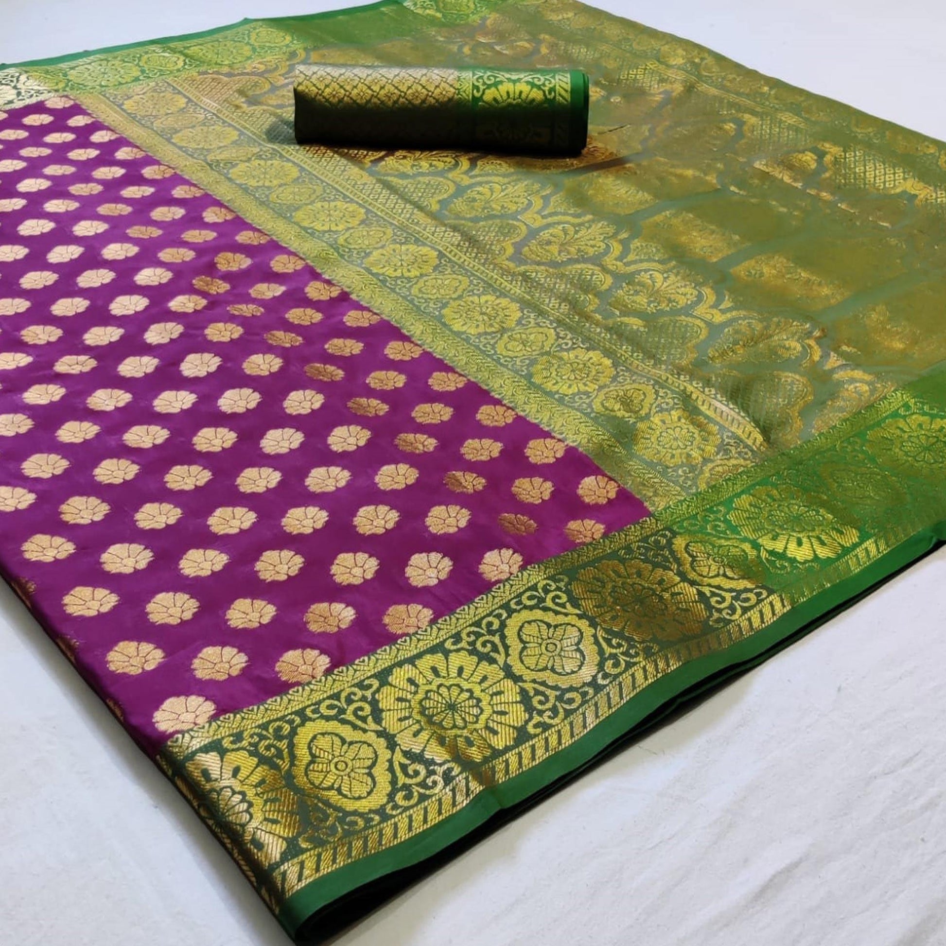 Ideal Purple Colored Festive Wear Woven Heavy Silk Saree