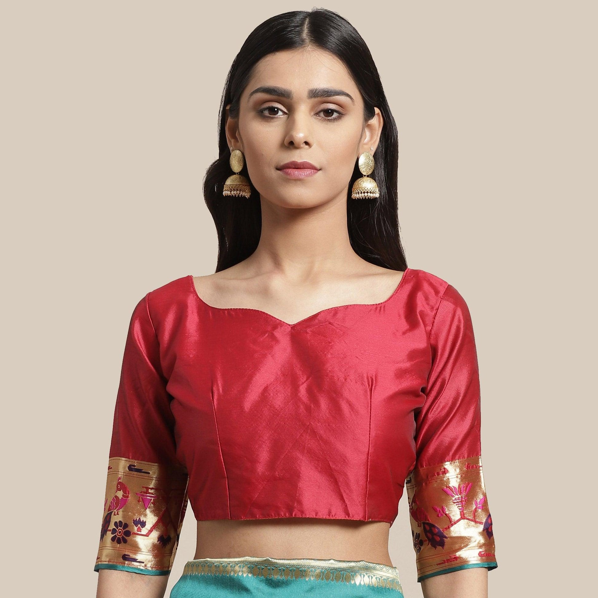 Ideal Rama Green Colored Festive Wear Woven Silk Blend Saree