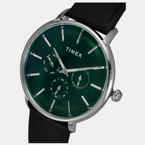 Fashion Men Quartz Green Dial Chronograph Leather Watch TWEG22000