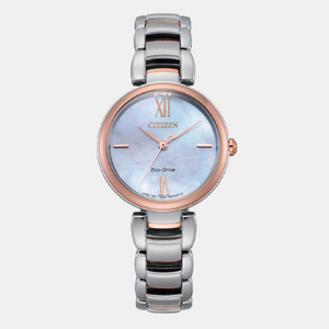 Citizen L Women Eco-Drive Pink Dial Analog Stainless Steel Watch EM0536-84Y