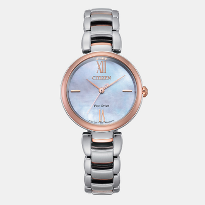 Citizen L Women Eco-Drive Pink Dial Analog Stainless Steel Watch EM0536-84Y