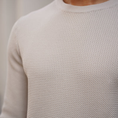 Capo Cable Knit Stone Sweatshirt