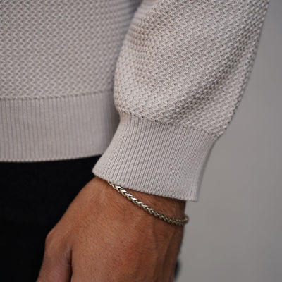 Capo Cable Knit Stone Sweatshirt
