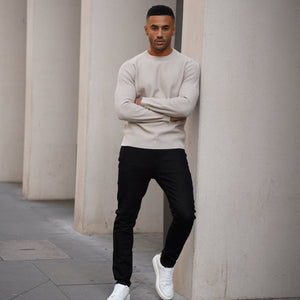 Capo Cable Knit Stone Sweatshirt
