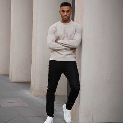 Capo Cable Knit Stone Sweatshirt