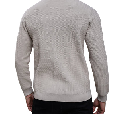 Capo Cable Knit Stone Sweatshirt