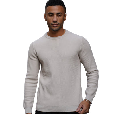 Capo Cable Knit Stone Sweatshirt