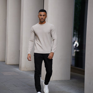 Capo Cable Knit Stone Sweatshirt
