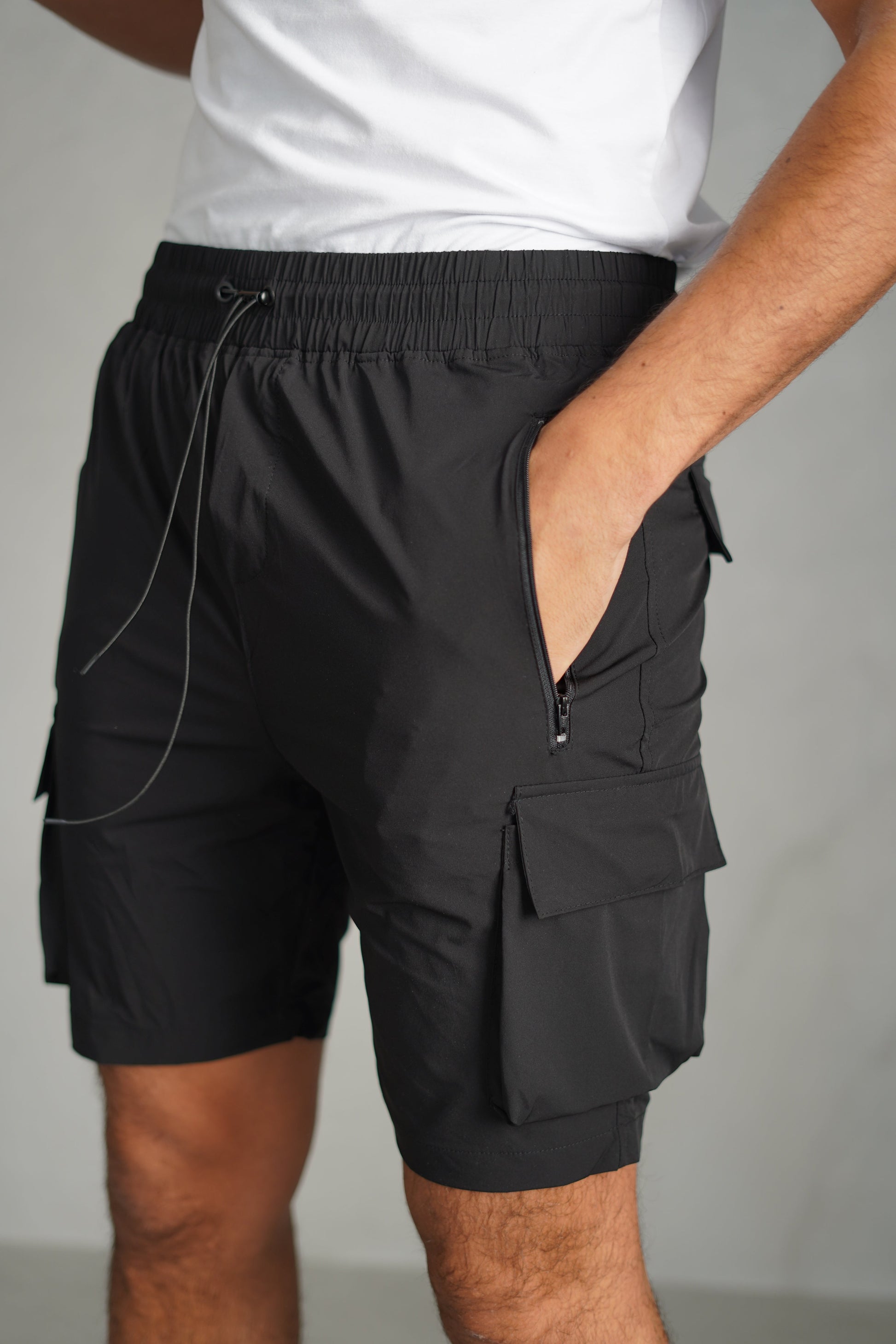 CAPO Lightweight Black Cargo Shorts