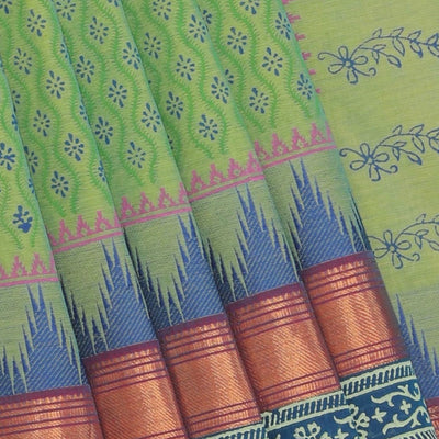 Hand block printed cotton saree Hand block printed cotton saree