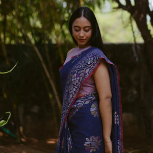 Blue Handwoven Benarasi 